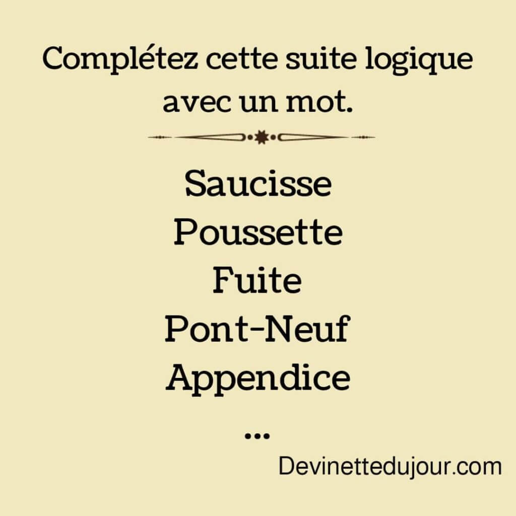Petite devinette Saucisse Poussette